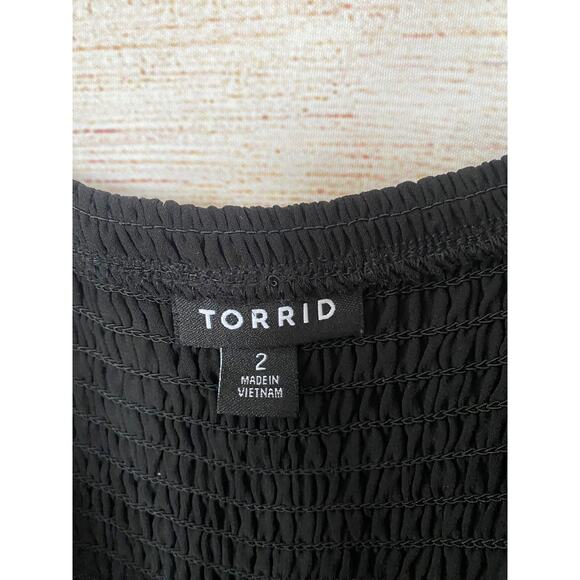 Torrid Black Smocked Back Sweetheart Maxi Dress Size 2 2X Plus - Picture 8 of 8